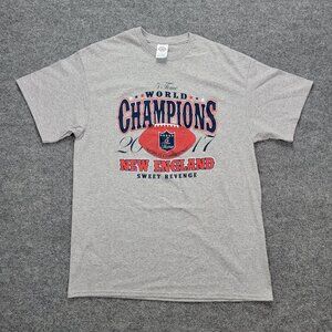 New England Patriots‎ Tshirt Mens Large Gray 5 Time NFL World Champions 2017